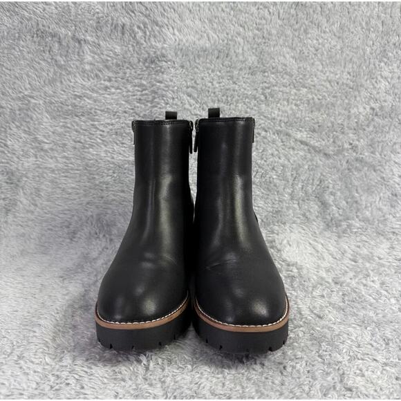 Blondo Damaris Ankle Boot Women's Lug Sole Booties Black Leather Waterproof 8.5 - Picture 3 of 7